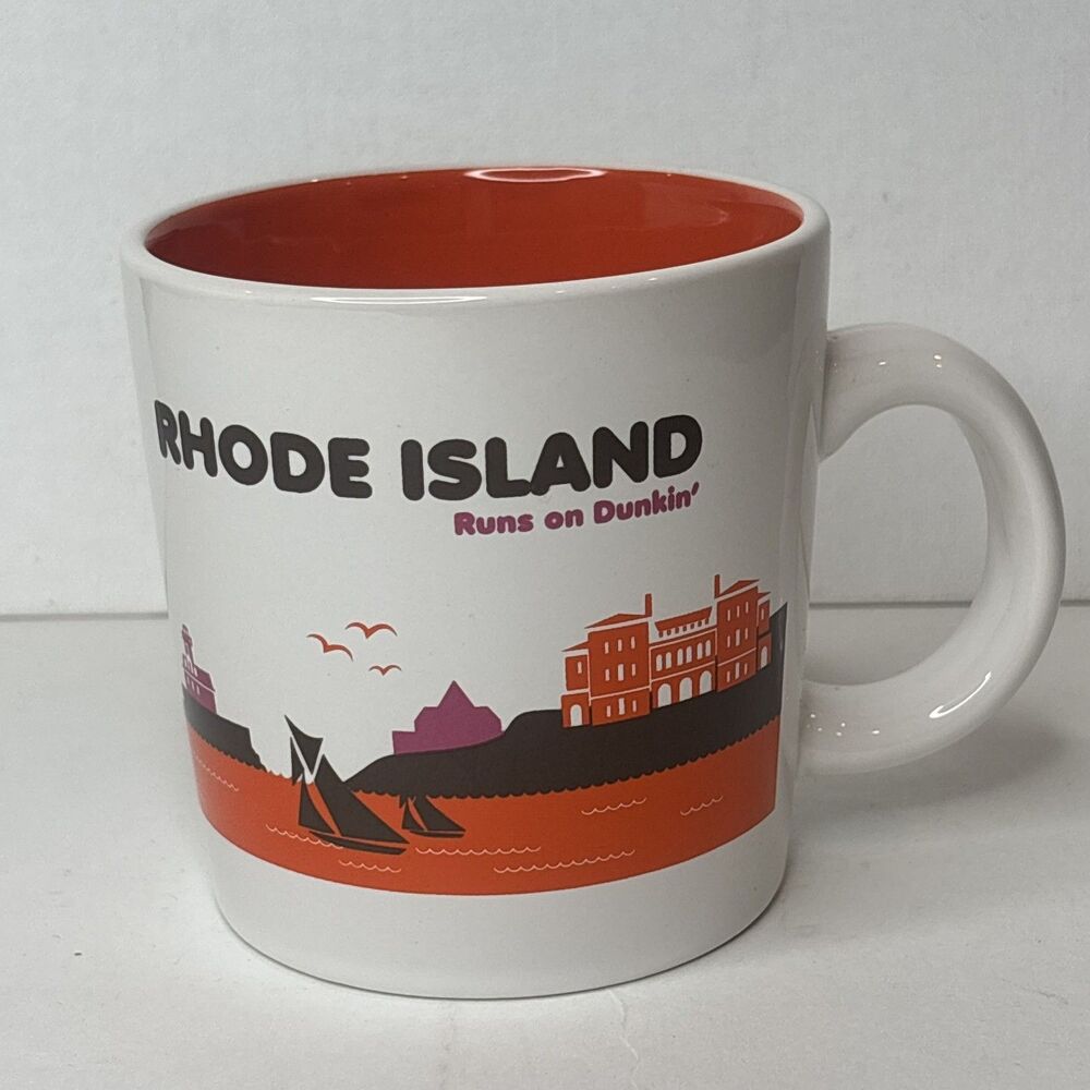 DUNKIN DONUTS RHODE ISLAND Runs on Dunkin 12oz Ceramic Coffee Mug 2013